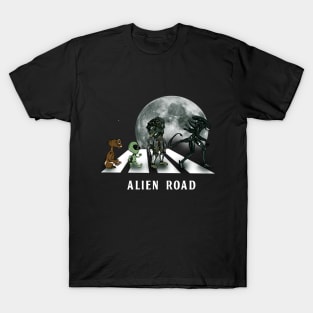 Aliens Crossing Alien Road T-Shirt